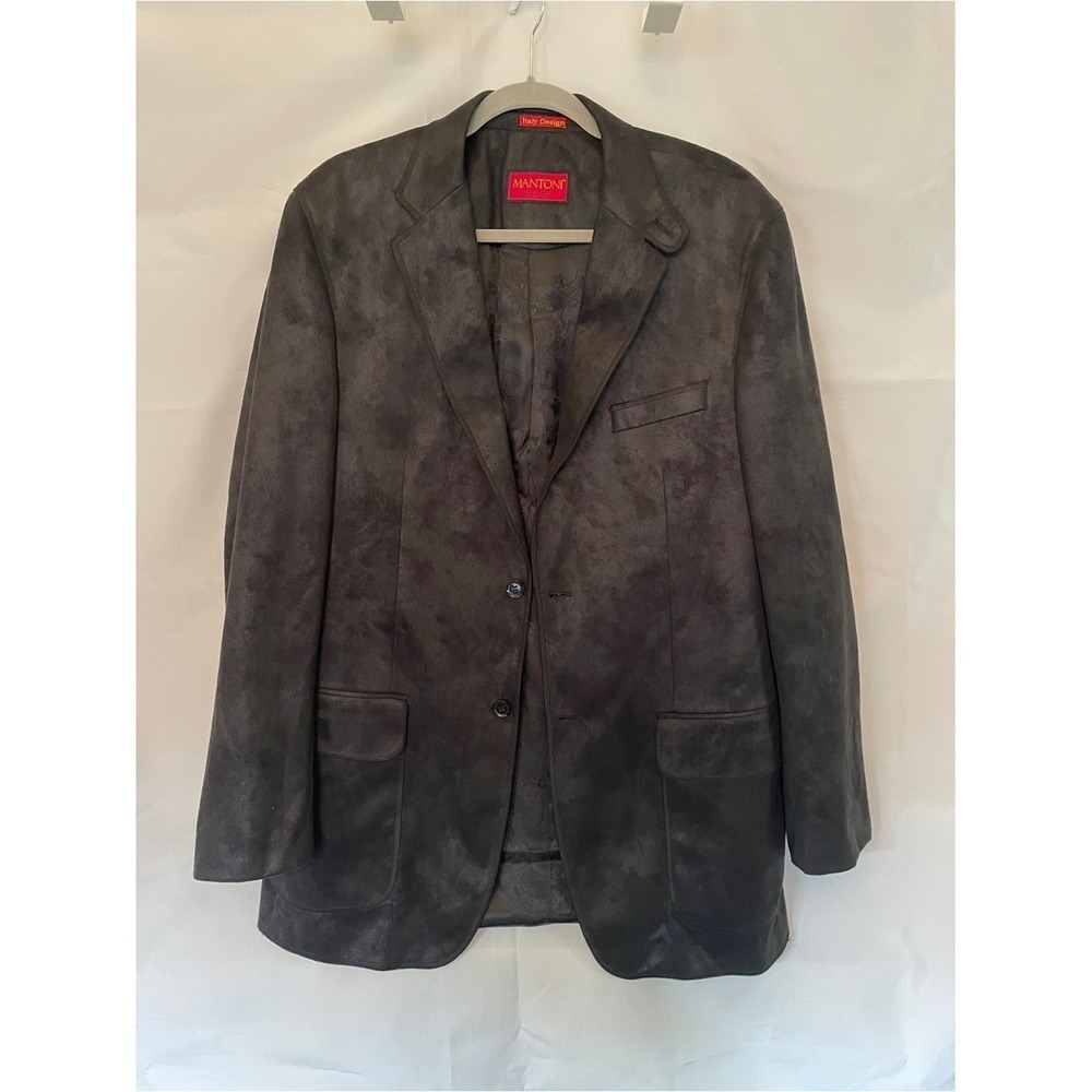 Men's Mantoni faux suede sport coat blazer black